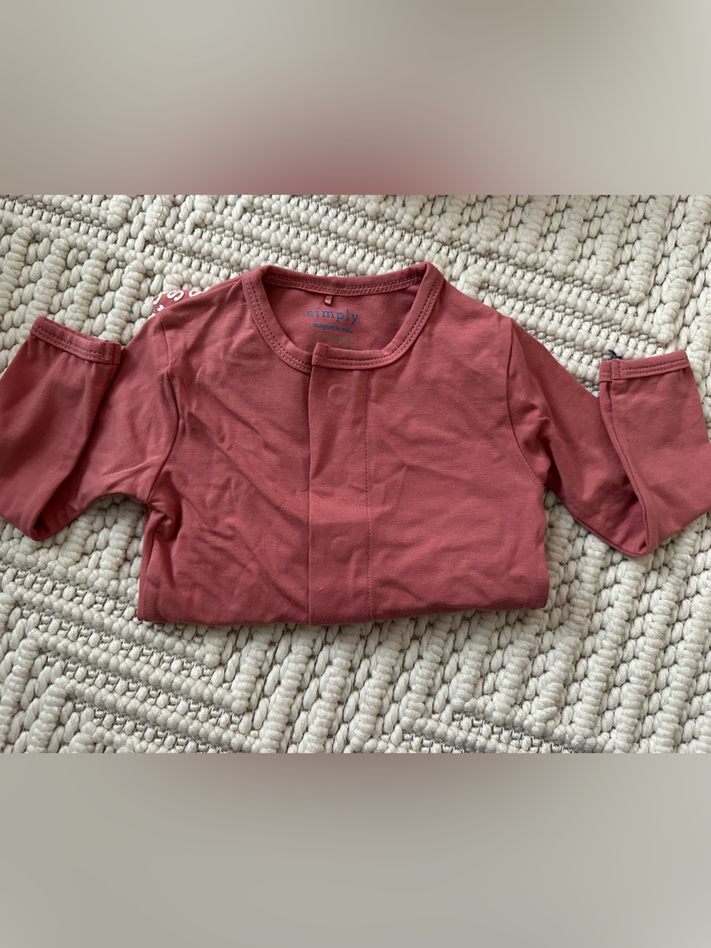 Magnetic Baby Long Sleeve Onesie in Dusty Rose